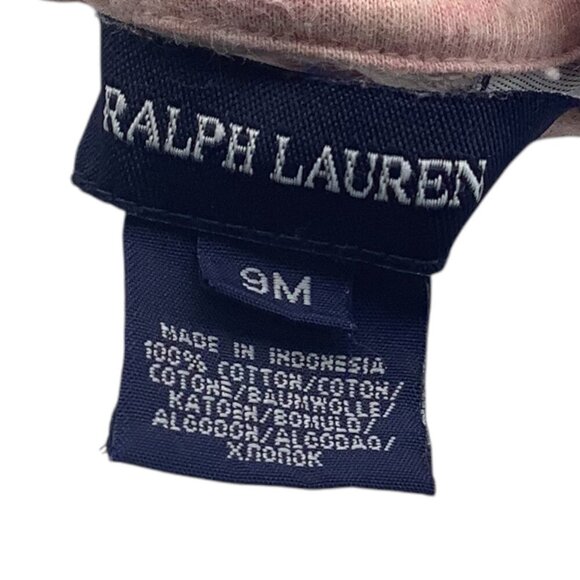 Ralph Lauren Baby Girl Pink Hooded Dress With Embroidered Detail Size 9M Cotton - Picture 3 of 10